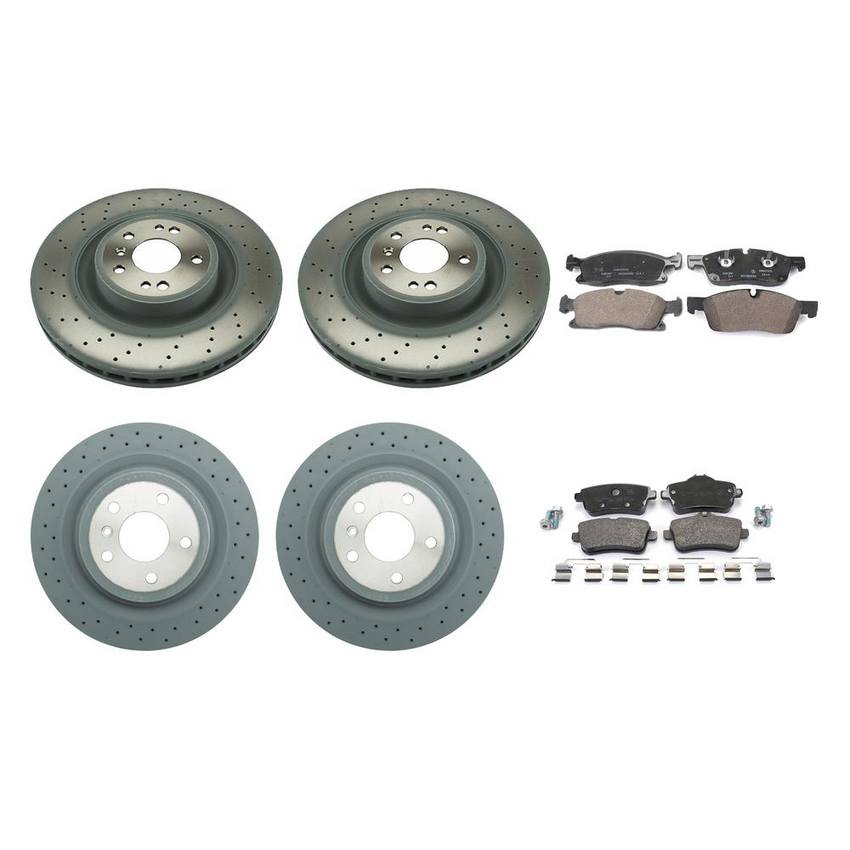 Mercedes Disc Brake Pad and Rotor Kit - Front and Rear (350mm/330mm) 1664230412